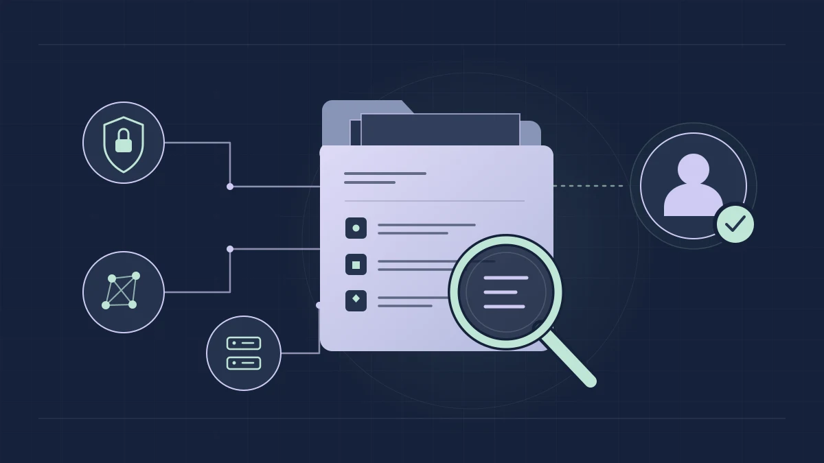 Original TLVNY illustration of security tools feeding evidence into an investigation folder and magnifying glass, with a separate human review and approval symbol.
